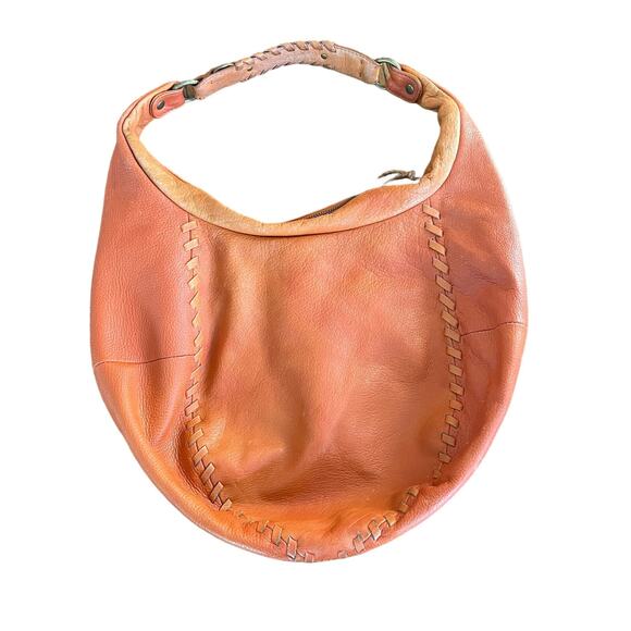BANANA REPUBLIC Orange Leather Forite Hobo Purse - Picture 3 of 6